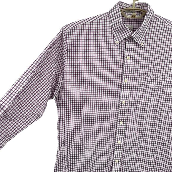 Peter Millar Purple Plaid Button Down Shirt Golf Nonoluxe Easy Care Size Large - Picture 3 of 7